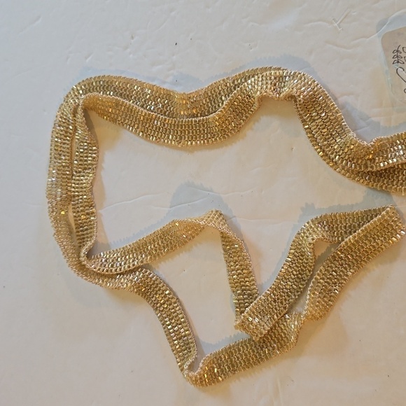 Free People Gold Sequin Bling SHINY Sparkle TIE Belt Sz.L/XL